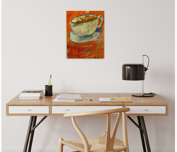 'Coffee Cup', acrylics on paper, by Leon Aarts
