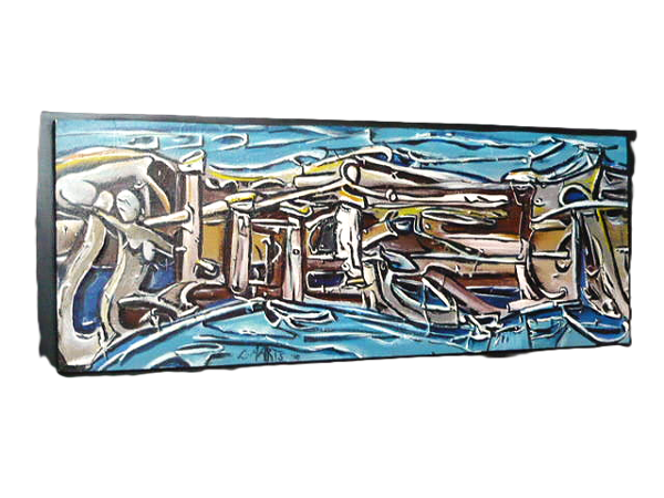 'Invitation' acrylics/mixed media on board, by Leon Aarts (sold)