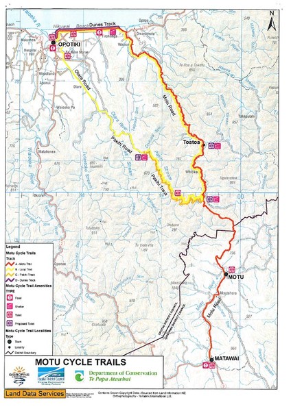 Motu Trails map of route