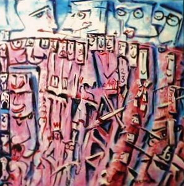 '123-321' by Leon Aarts, acrylics on canvas (sold)
