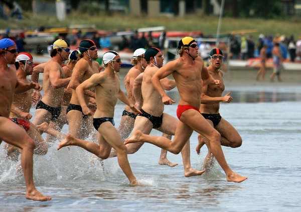 Action from the run-swim-run last year