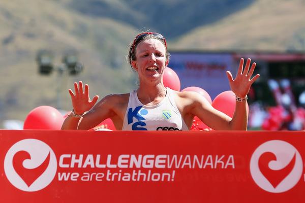 Gina Crawford Christchurch celebrates winning Challenge Wanaka