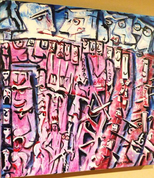 '123-321' acrylics on canvas, by Leon Aarts