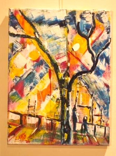 'Early morning rugby, Hagley Park, Christchurch', by Leon Aarts.(sold) Those games at 9.00am on a frosty winter grass paddock, we never complained (who would listen anyway..ha!?)
