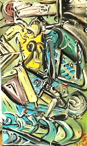 'BERTje', alias 'ScoobyDoo' acrylics on board by Leon Aarts