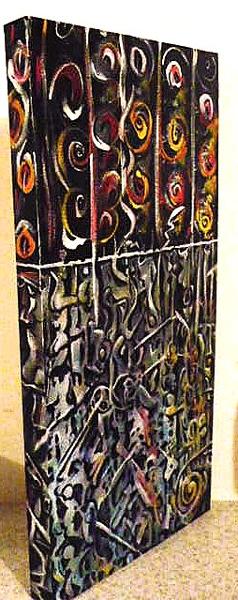 'Above, and Below' acrylics on canvas, by Leon Aarts
