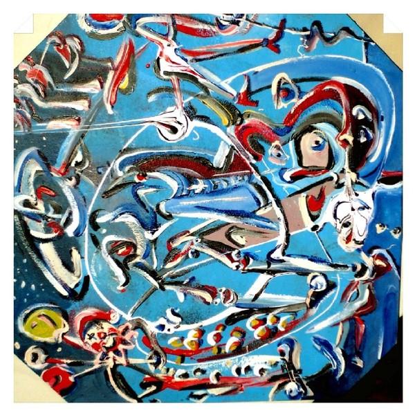 'The Jetsons', acrylics on board, by Leon Aarts