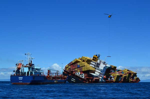 The tanker Awanuia has been released this afternoon and the Go Canopus is in position to receive the last of the residual oil from the Rena.