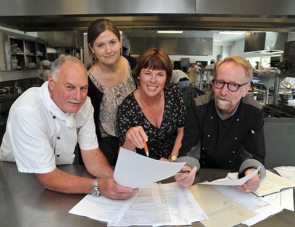 Foodservices Marketing Manager), Brenda Tweddell (Fonterra Foodservices) and Tony Astle (Antoines) review some of this year's Fonterra Foodservices Proud to be a Chef entries.