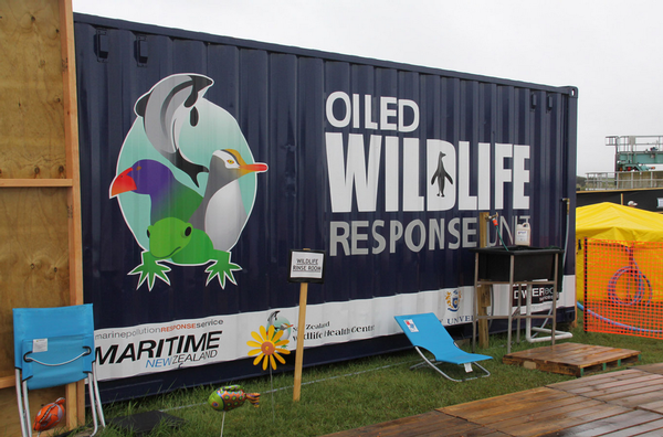 An oiled wildlife washing facility container, designed by Bill Dwyer.