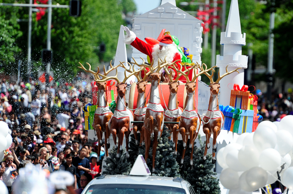 The new-look Farmers Santa Parade float at the 2011 Farmers Santa Parade.