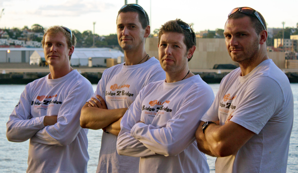 Team Gallagher before departure on November 27, 2011. L-R: James Blake, Martin Berka, Nigel Cherrie, Andrew McCowan.
