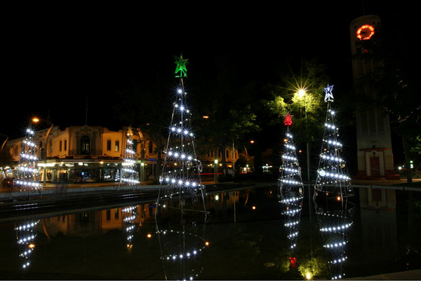 Five new Christmas trees at Hastings CBD.