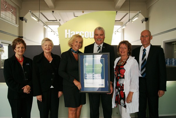 Harcourts' Timaru-based franchise was honoured yesterday, receiving a special award in recognition of the company's 20-year membership of the Harcourts group