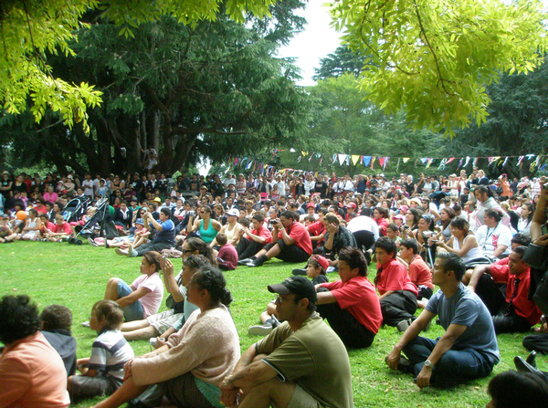 Part of the large crowd enjoying the entertainment at the 2011 International Cultures Day.