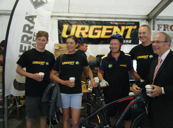 From left Paul Snow-Hansen, Jo Aleh, Deane Tetley, Phil Twyford and mayor Len Brown.