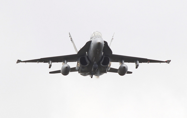 A Royal Australian Air Force F-18 which will be taking part in the Ohakea Air Show.