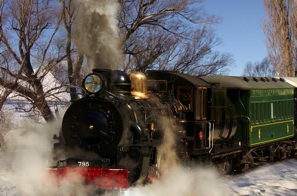 The Kingston Flyer puffing its way across the plains.