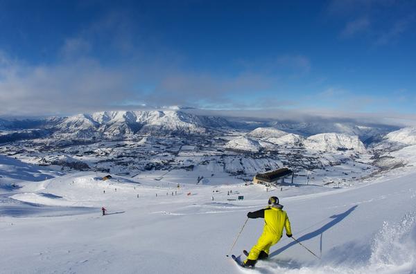 A magical view of a snow-covered Wakatipu Basin from Queenstown's Coronet Peak.