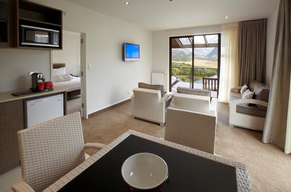 The lounge of the newly-appointed one-bedroom suite at The Hermitage Hotel.