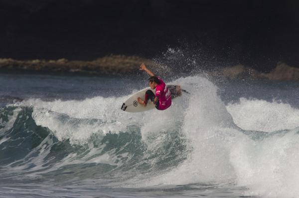 Whangamata surfer Dune Kennings launching an air on his way to winning the 2012 New Zealand Grommet Series for the Under 16 Boys Division.