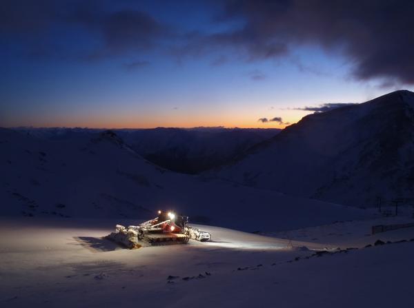 Groomer at work at The Remarkables on Shadow Basin chair in August last year.