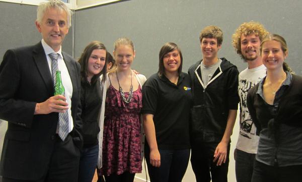 Vice Chancellor, Dr Andy West, with students.