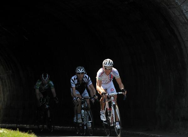 Auckland's Taylor Gunman (second from right), part of the BikeNZ-Pure Black Racing Under-23 team, away in the break in the final stage of the An Post Ras Tour of Ireland that finished at Skerries today.