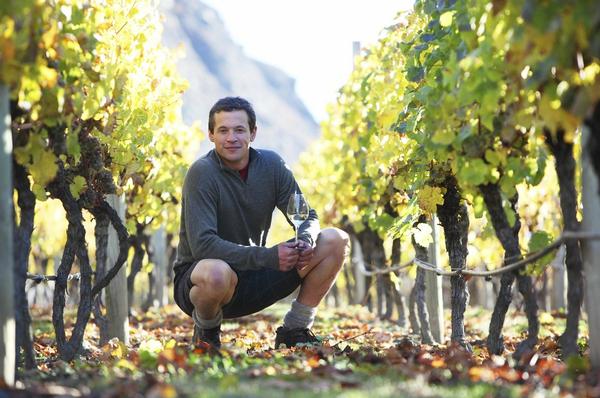 Gibbston Valley Winery winemaker Christopher Keys in the vines.