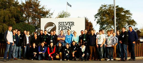 Conference delegates outside Silver Fern Farms Finegand Factory.