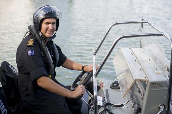 Chief Petty Officer Seaman Combat Specialist Toby Mills preparing to join the Royal Guard of Honour for the Queen's Jubilee Thames River Pageant.