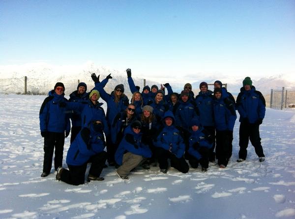 The Coronet Peak 'liftie' crew for 2012 getting out amongst the snow.