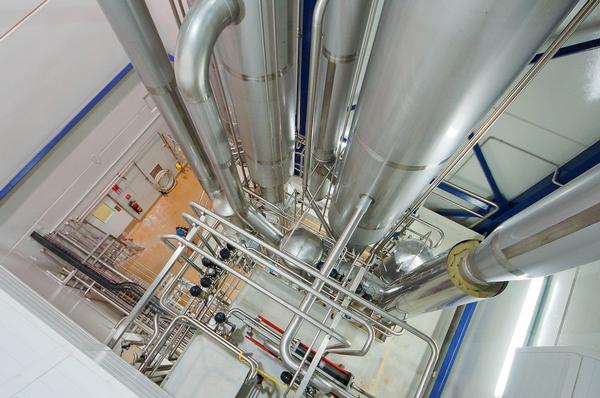 NZ Food Innovation Waikato - spray dryer at Waikato Innovation Park -looking down from top of evaporator hall.