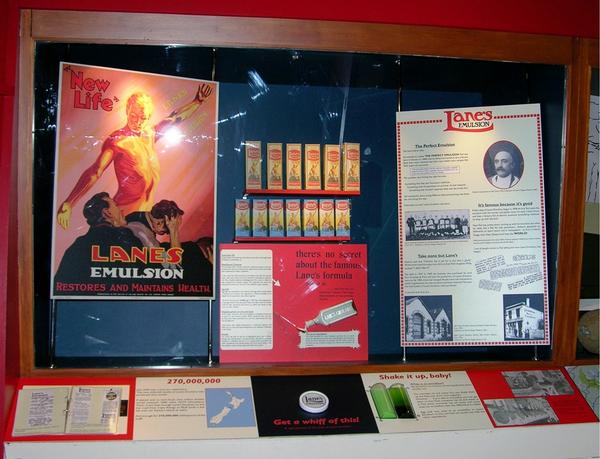 Lane's emulsion display at North Otago Museum