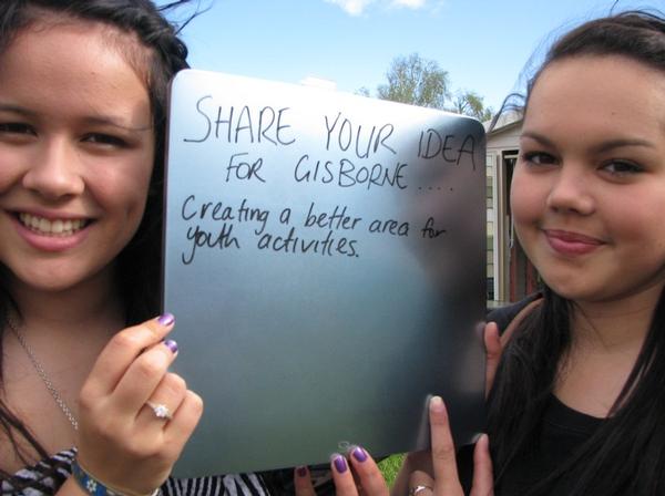 Tira Nikora and Ashleigh Tautau-McLeod shared their idea at Gisborne's A&P Show as part of Council's "pre-consultation" before the 2012-2022 Ten Year Plan was written.