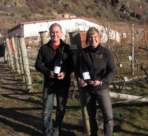 Gibbston Valley Winery CEO Greg Hunt and winemaker Sascha Herbert look forward to 25th anniversary dinner.