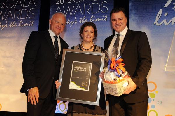 From left to right: Paper Plus Group Chief Executive, Rob Smith; Take Note Pahiatua owner-operator Katrina Windleborne; Paper Plus Group Retail Manager, Simon Harkness.