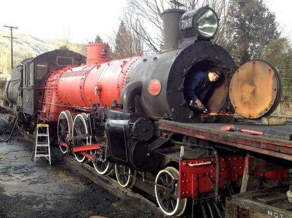 Kingston Flyer George King working on the AB 795 boiler.
