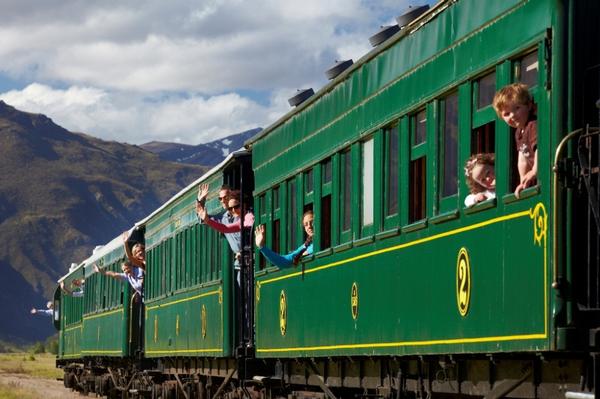 The Kingston Flyer with happy passengers aboard.