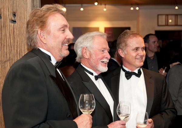 Phil Griffiths, Alan Brady and Greg Hunt at the Gibbston Valley Winery 25th Anniversary dinner.