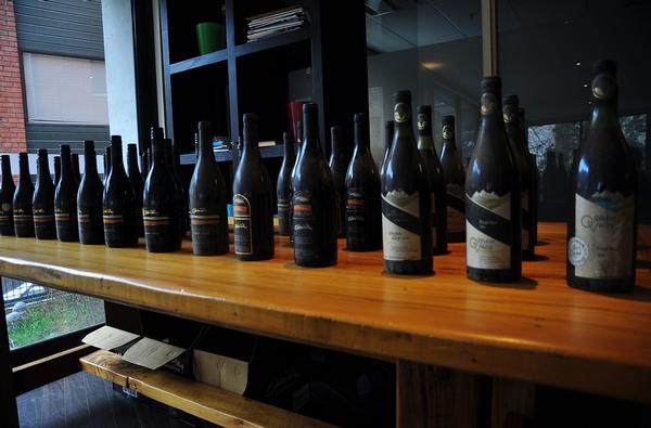 Some of Central Otago's oldest and rarest lined up for tasting at the Gibbston Valley Grand Vertical Tasting event.