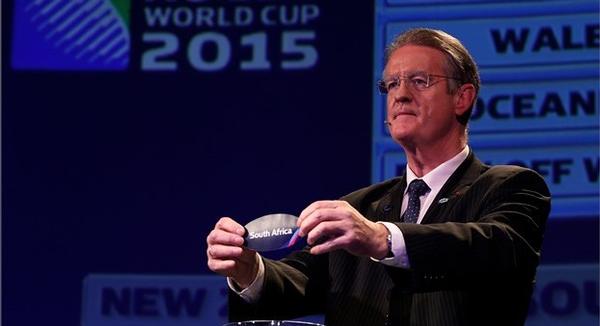 IRB Chairman Bernard Lapasset at the RWC 2015 pool allocation draw