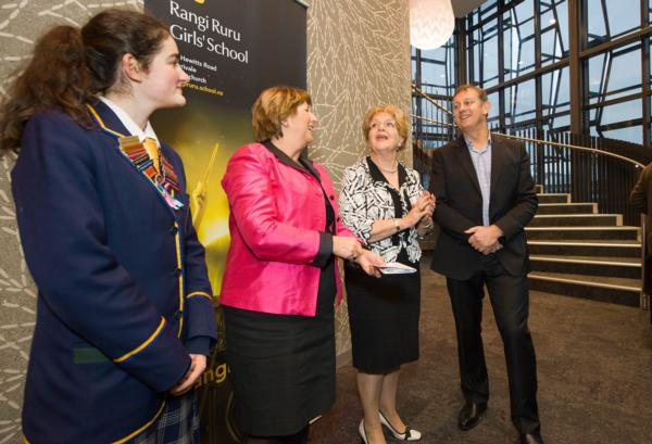 Dame Malvina Major being shown the new Rangi building