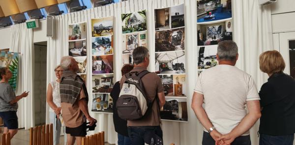 Tourists Visit Earthquakes and Butterflies Exhibition