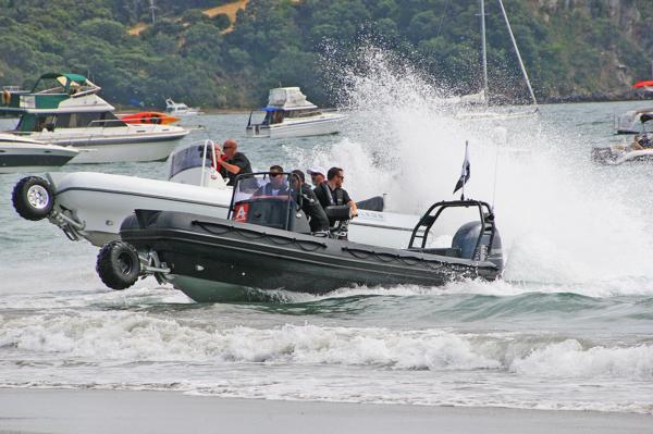 Sealegs do battle at Onetangi Beach Races