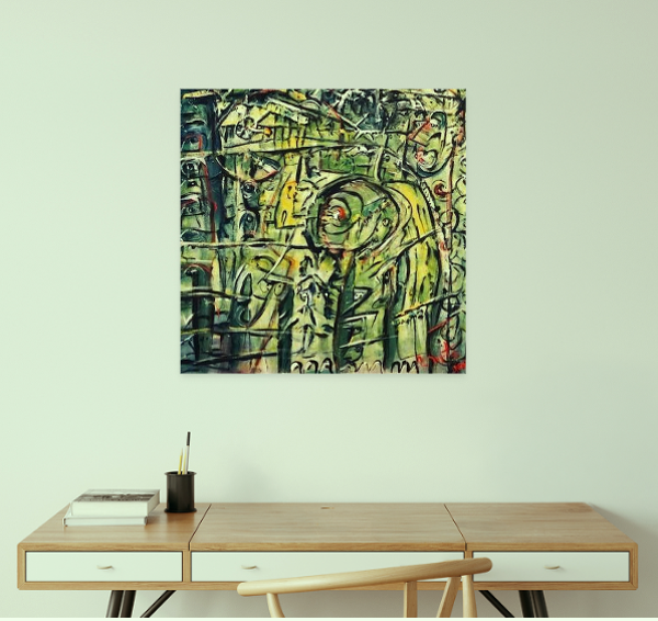 Elephant in The Room, acrylics on canvas by Leon Aarts