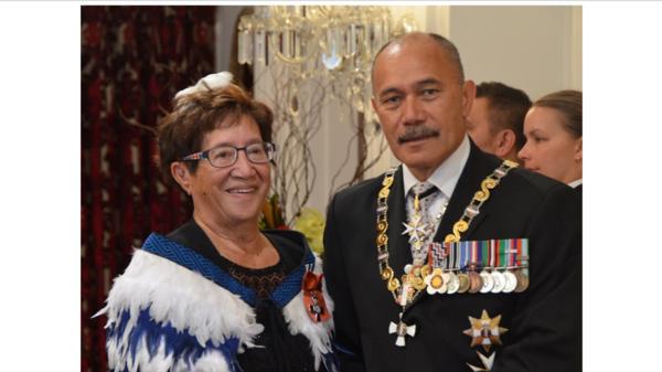 Mina receiving her Queens Honour in January 2016