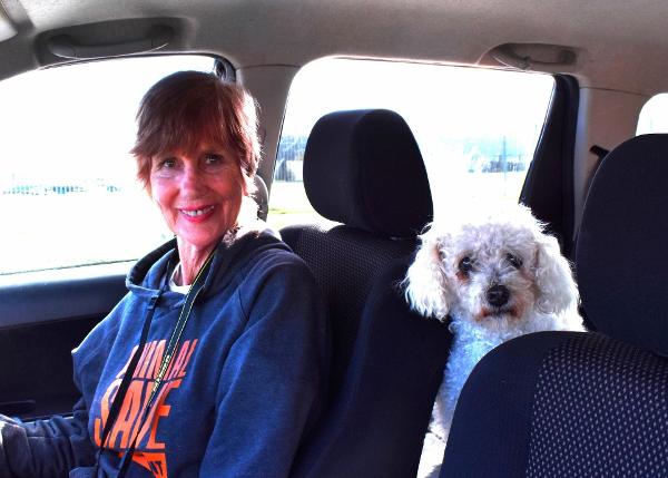 Sandra with her 15 year old bichon, Boots