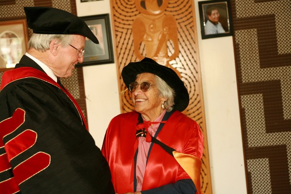 Chancellor Jim Bolger and Digger Te Kanawa