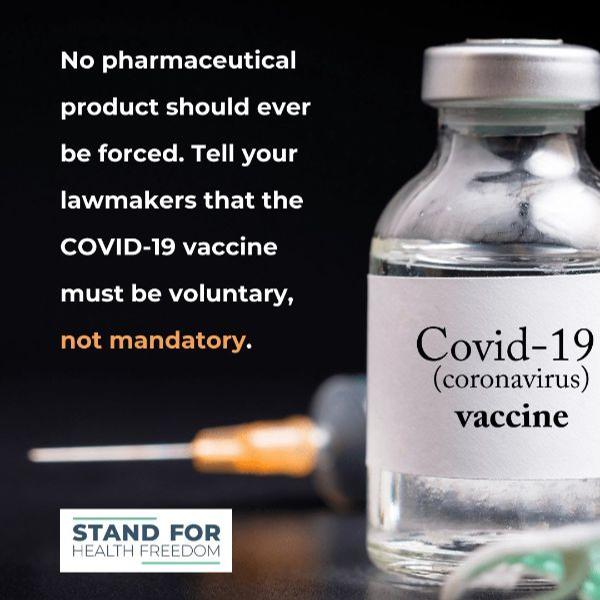 No pharmaceutical product should ever be forced.  Tell your lawmakers that the vaccine must be voluntary!